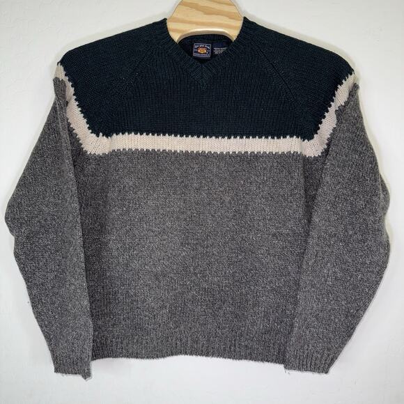 Vintage Route 66 Wool Blend Chunky Sweater Mens Grandpa Oversized Size Medium - Picture 1 of 5